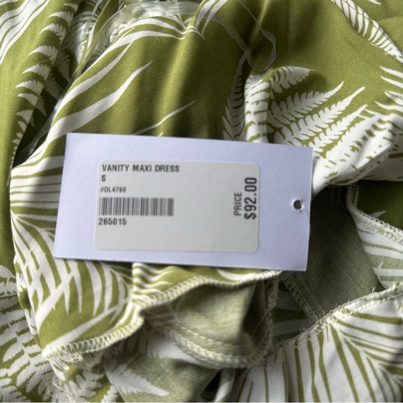 Green Palm Print Maxi Dress size S - Picture 7 of 7